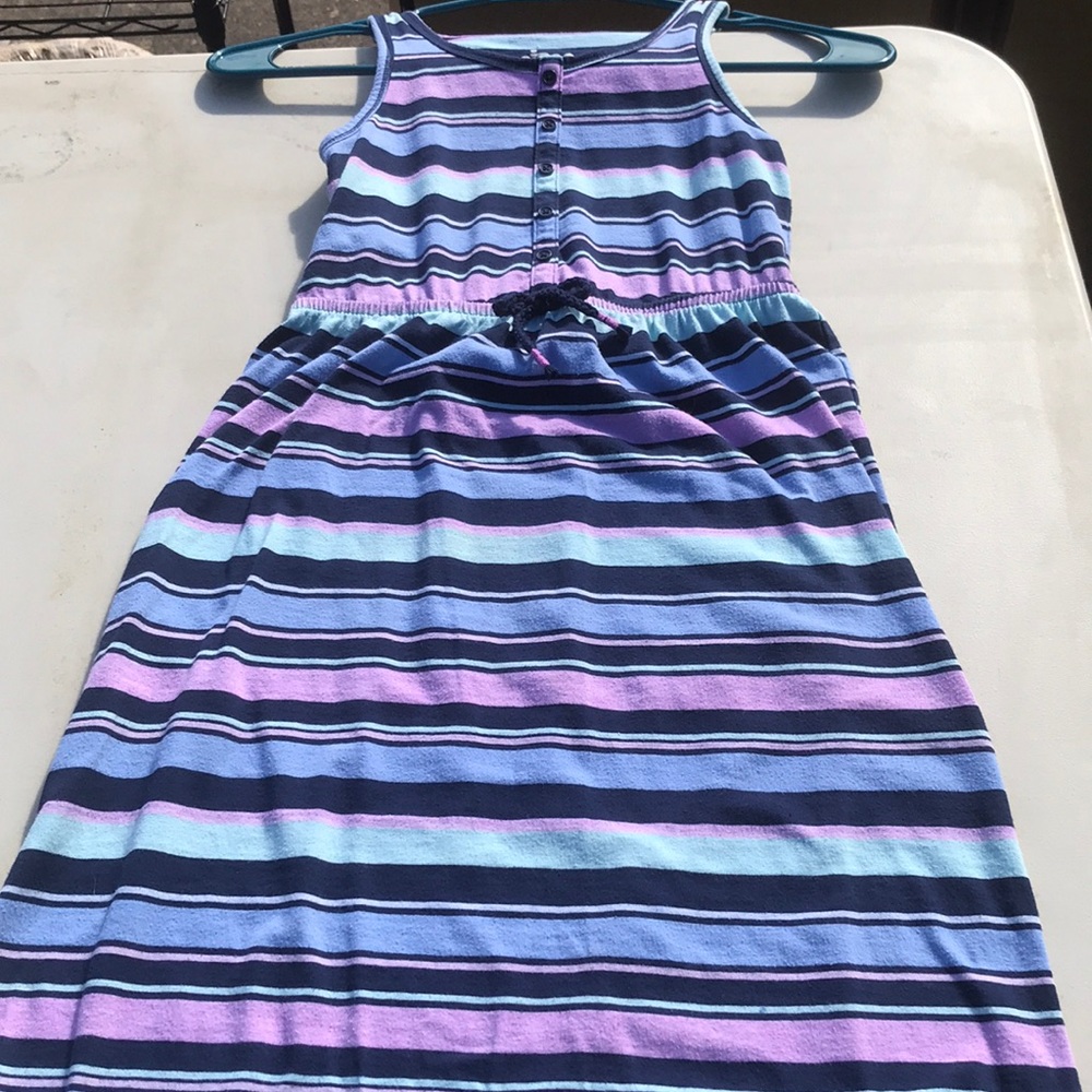 Girls multi-colored striped sleveless dress
